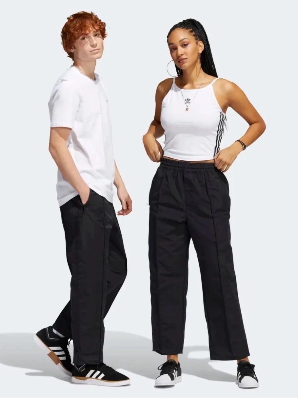 adidas Skateboarding Pintuck Unisex Pants In Black Size: Medium 27.5" Inseam